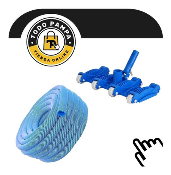 Combo Barrefondo 8 Ruedas + 5 Mts Manguera 1 1/2 Vulcano C 0