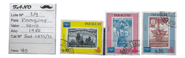 Lote219 Paraguay Serie Completa Año 1986 Scott#c633/35 0
