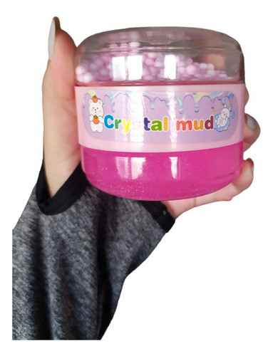 Slime Rosa Glitter Con Pelotitas Cristal Mud 0