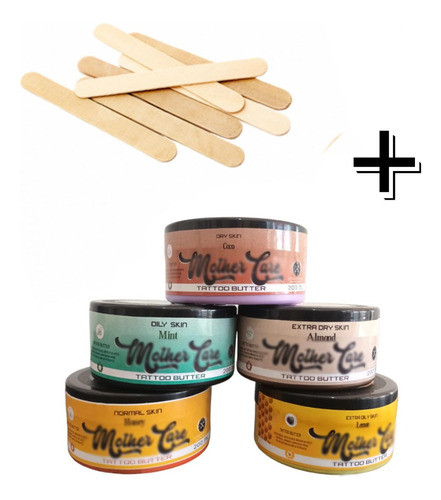 Butter Mother Care 250ml + 100 Bajalenguas Tattoo Tatuajes 0