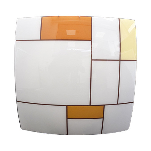 Plafón Cuadrado De Dos Luces, Color Blanco Y Cobre, - Ai1554 0