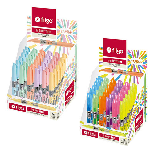 72 Resaltador Filgo Fine 36 Pastel + 36 Fluo En Display Csi 0