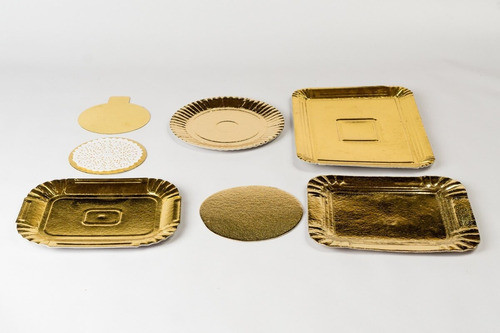 Platos Dorados Para 1 Kg. Tortas. 5 Unidades! Exc. Calidad! 1
