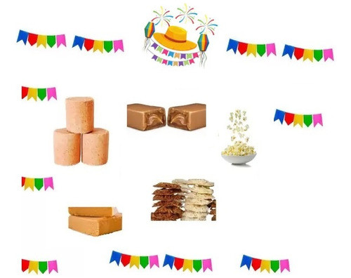 Kit De Doces De Festa Junina Para 1 A 2 Pessoas- 25 Itens 1