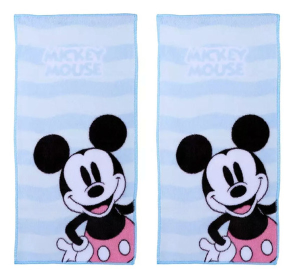 Conjunto 2 Toalhas De Rosto Modelo Disney Mickey 50x25 Cm. 0