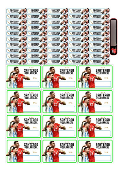 Etiquetas Escolares Personalizadas Pdf Argentina Messi Dibu 0
