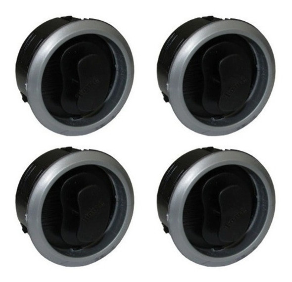 Kit Com 4 Difusor Ar Painel Celta Prisma 2007 A 2016 - Prata 1