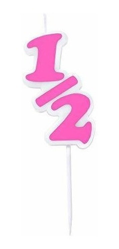 Sobre La Línea Media Vela De Cumpleaños 1/2 - Ultra Rosa O N 1
