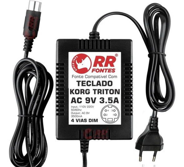 Fonte Ac 9v Para Korg Piano Digital Triton Tr-61, Tr-88 1