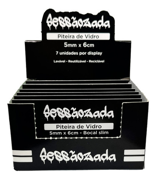 Kit 30 Caixa Piteira De Vidro Sessãozada 5mm Longa 1