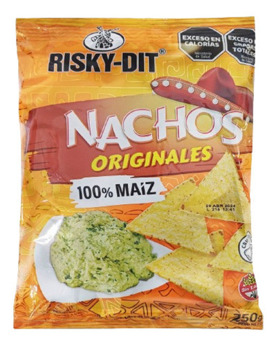 Nachos Crujiente Original Risky 100% Maiz Sin Tacc Bolsa 90g 0
