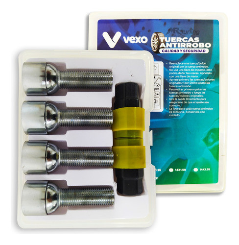 Bulones Antirrobo Vw Amarok Cabezal Giratorio Cromado 0