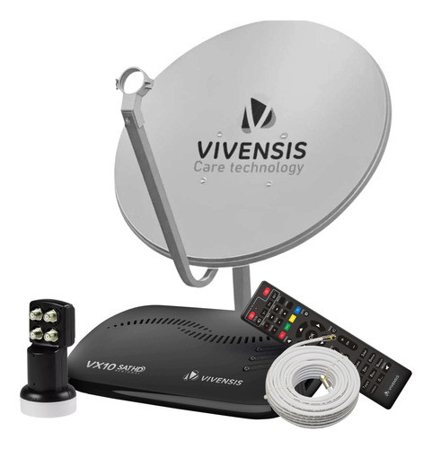 Kit Receptor Digital Vx10 Vivensis Antena Lnbf Ku Cabo 0