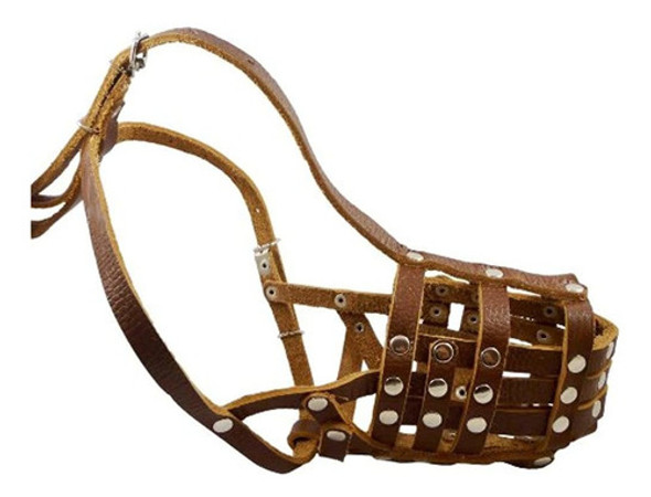 Canasta De Piel Segura Bozal Para Perro 12 Marron  Doberma 1