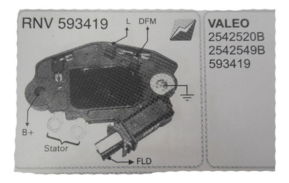 Regulador Alternador Tipo  Valeo Citroen /peugeot/fiat 12v 1