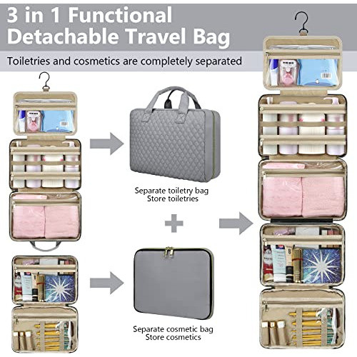 Neceser De Maquillaje Colgante Para Mujer Gris (l) 1