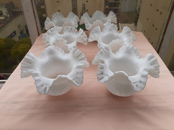 Tulipas Antiguas Opalina Gran Tamaño Lote De 6 Unidades 0