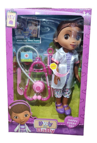 Muñeca Doctora Juguetes Con Accesorios Articulada Y Sonido 0