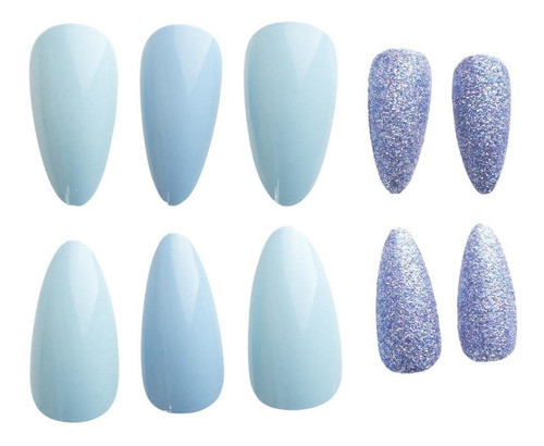 Uñas Postizas 15*8*2cm Tonalidades  Celestes 0