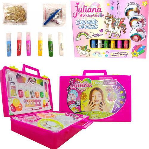 Set Juliana I Love Unicorns Colgante Y Valija Diseño De Uñas 0