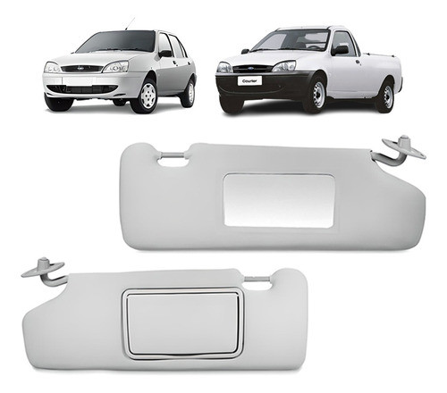 Par Quebra Sol Cinza C Espelho Ford Fiesta 1996 1997 1998 0