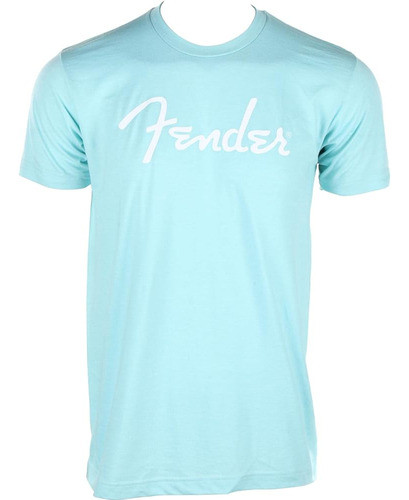 Camiseta Con El Logotipo De Fender Spaghetti, Daphne Blue, L 0