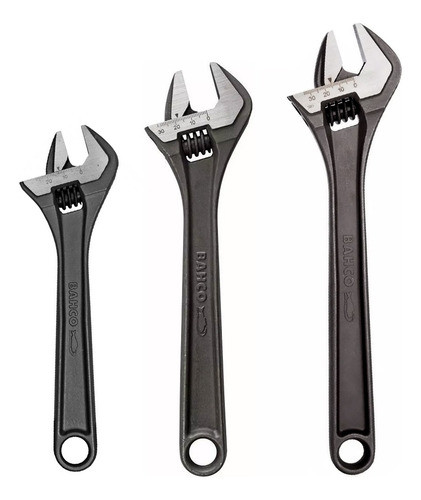 Kit Llaves Francesas Bahco 8  10  12  Ajustable Fosfatizada 0