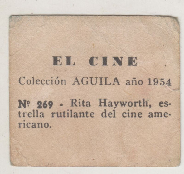 Cine 1954 Tarjeta Rita Hayworth Unica Uruguay Vintage Cromos 1