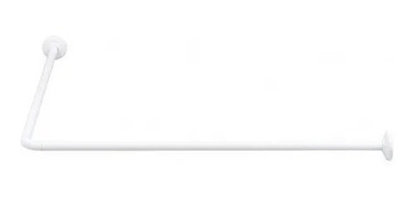 Porta Cortina Banheiro Box Varão Tubo Curvo De Aço Em L 0