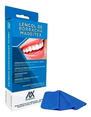 Goma Dique Standard 13x13 X26u Madeitex Odontologia Dental 0
