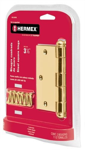 Bisagra Cabeza Redonda Acero Bronce 3.1/2 PuLG 2pz Hermex 0