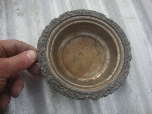 T-antiguo Centro De Mesa Bronce 15,5cm Diam X 4,5cm Alto 0