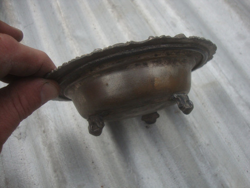 T-antiguo Centro De Mesa Bronce 15,5cm Diam X 4,5cm Alto 1