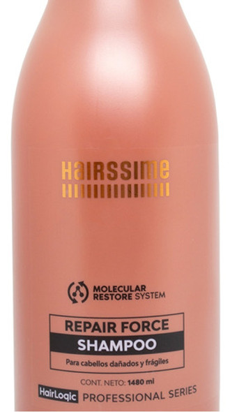 Hairssime Repair Force Shampoo Reparador Dañado Grande 3c 1