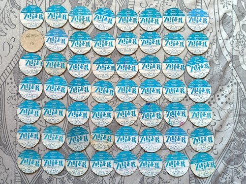 Lote 95 Tazos Zipper Base Celeste Gruesos Diferentes 1