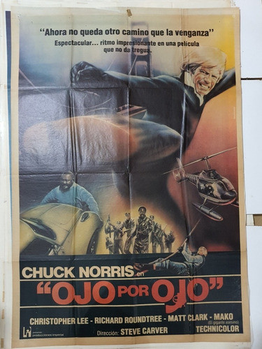 Antiguo Afiche De Cine Orig.-1732-chuck Norris- Ojo Por Ojo 0