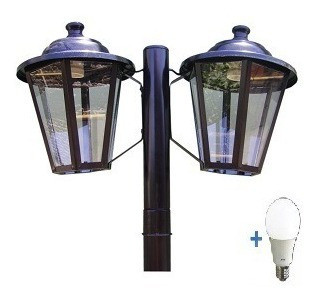 Lampara Farola Exterior Economica 1032 + 2 Led 10w 1