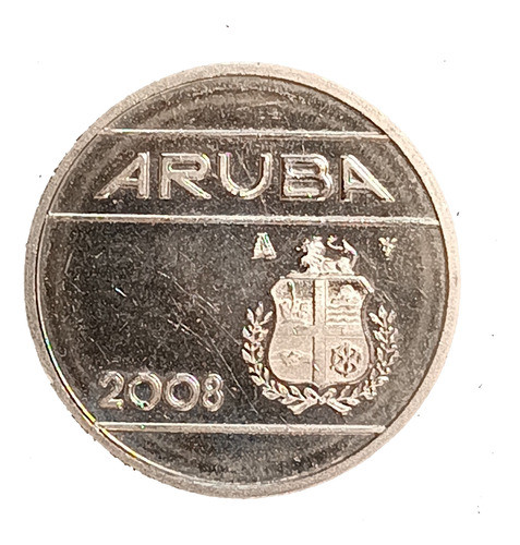 Aruba 25 Cents 2008 Excelente Km 3 Escudo Nacional 0