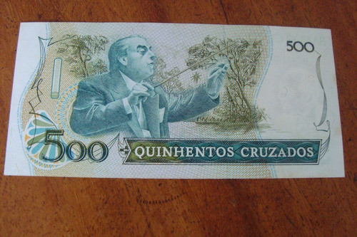Cedula Brasil 500 Cruzados Villa Lobos / Luiz C B Pereira 1