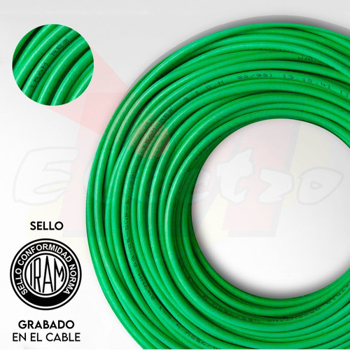Cable Unipolar 2,5mm Metro Cat 5 Verde Kalop Electro Medina 1