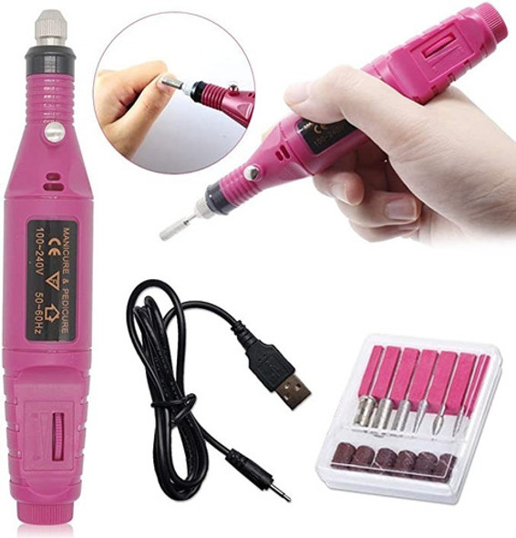 Set Torno Uñas Manicuria Pedicura Eléctrico Fresa Profesiona 0