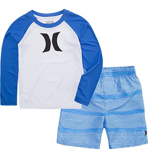 Traje De Baño De 2 Piezas De Hurley Boys, Azul Fuente, 4t 0