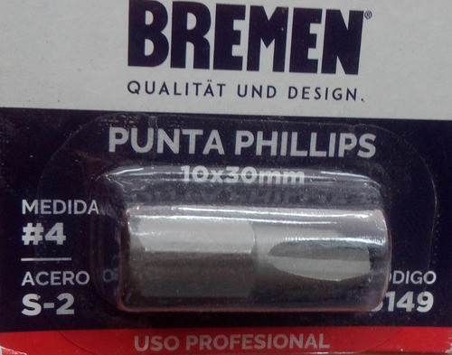Punta Phillips Bremen Encastre 10mm Corto Ph4 X 30mm 6149 1