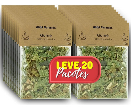 Kit 20 Chás Guiné 100% Puro - Autêntico Petiveria Alliacea 0
