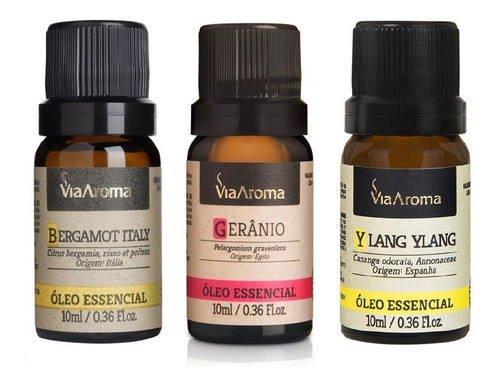 Óleo Essencial Gerânio + Bergamota + Ylang Ylang Via Aroma 0