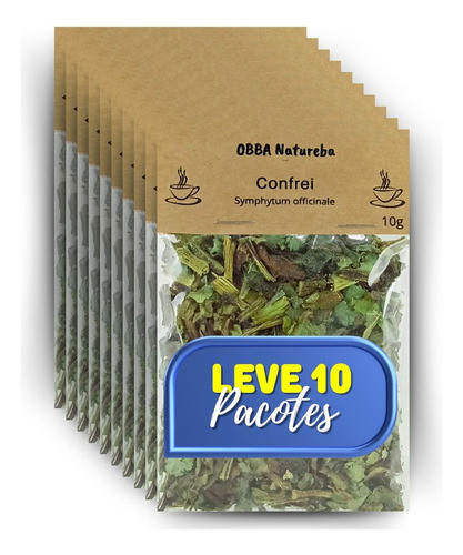 10 Pacotes Chás De Confrei - Verdadeiro Próprio Chá 0