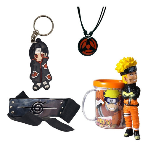 Kit Naruto 15 Cm Caneca Bandana Renegada  Colar Sharingan 0