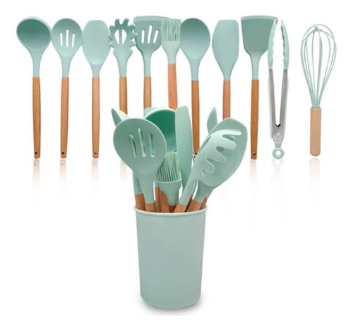 Juego Menage 11 Piezas Cocina Utensilios Silicona Contenedor 1
