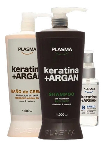 Shampoo Neutro + B. Crema Morocco Argan Oil + Brillo Plasma 0