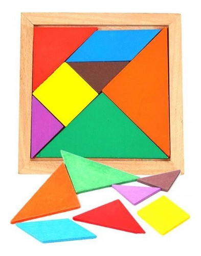 Tangram Puzzle Chino X 7 Piezas Juego De Ingenio Armado 0
